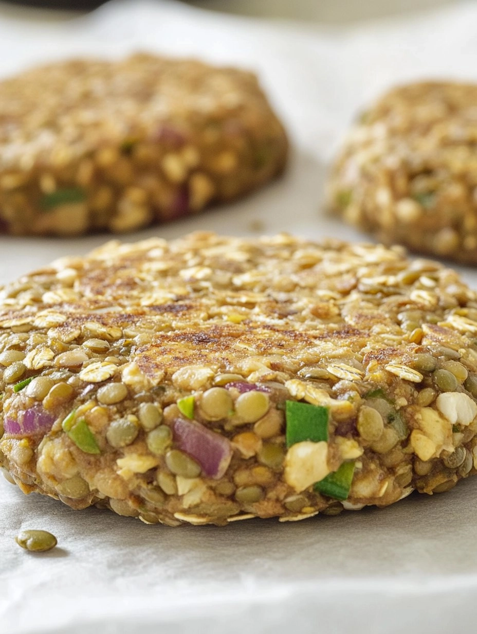 Hambúrguer de lentilha com aveia