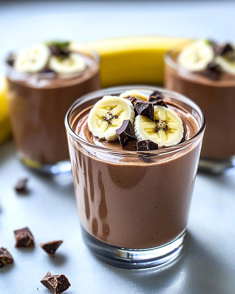 Mousse de cacau com banana e abacate