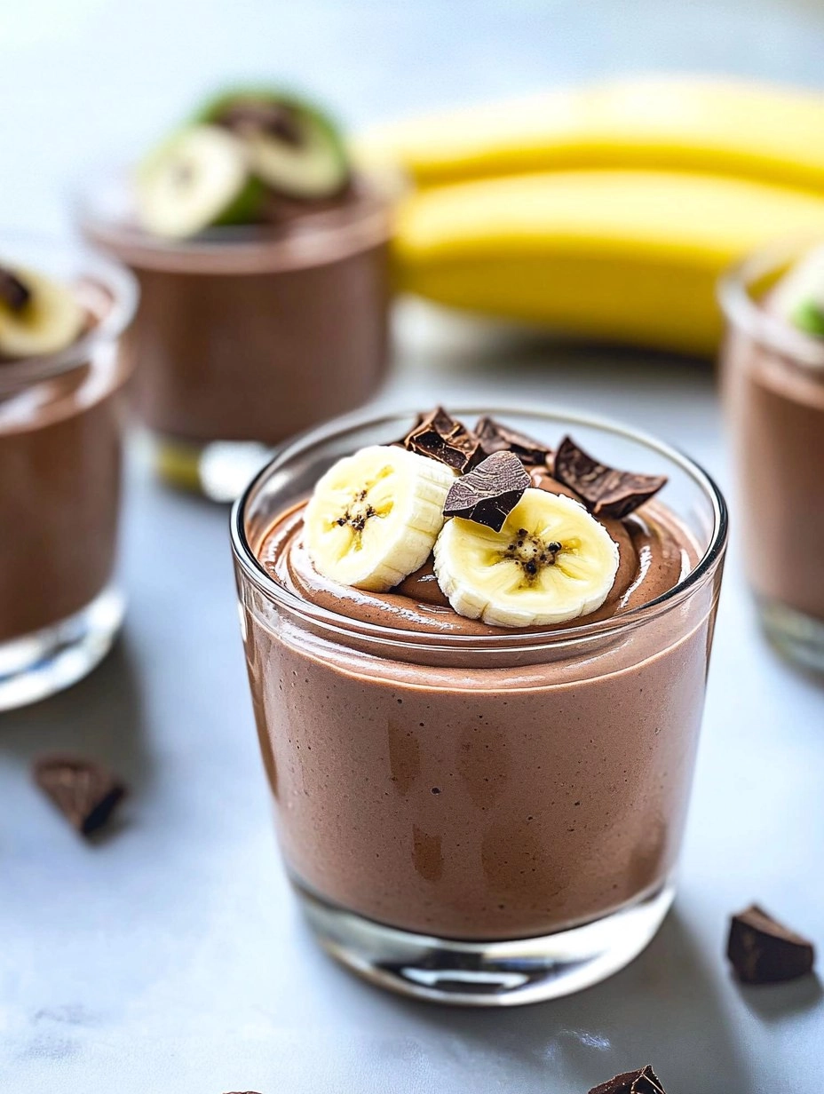 Mousse de cacau com banana e abacate