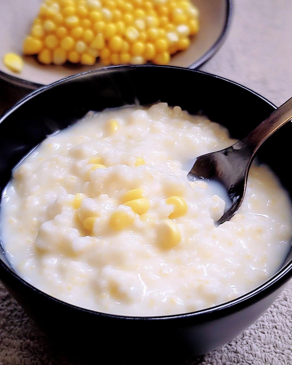 Canjica branca cremosa com leite de coco