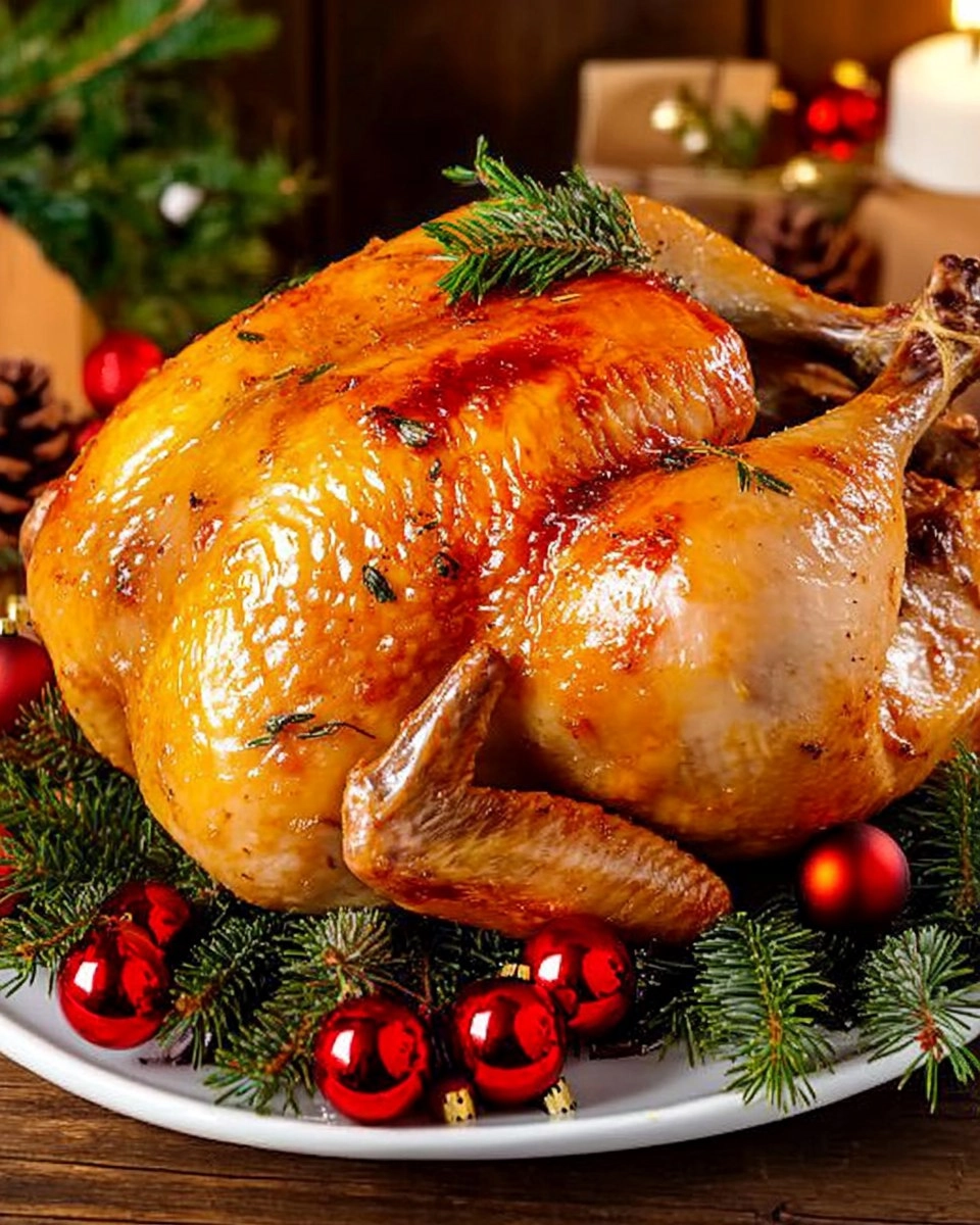 Frango assado natalino