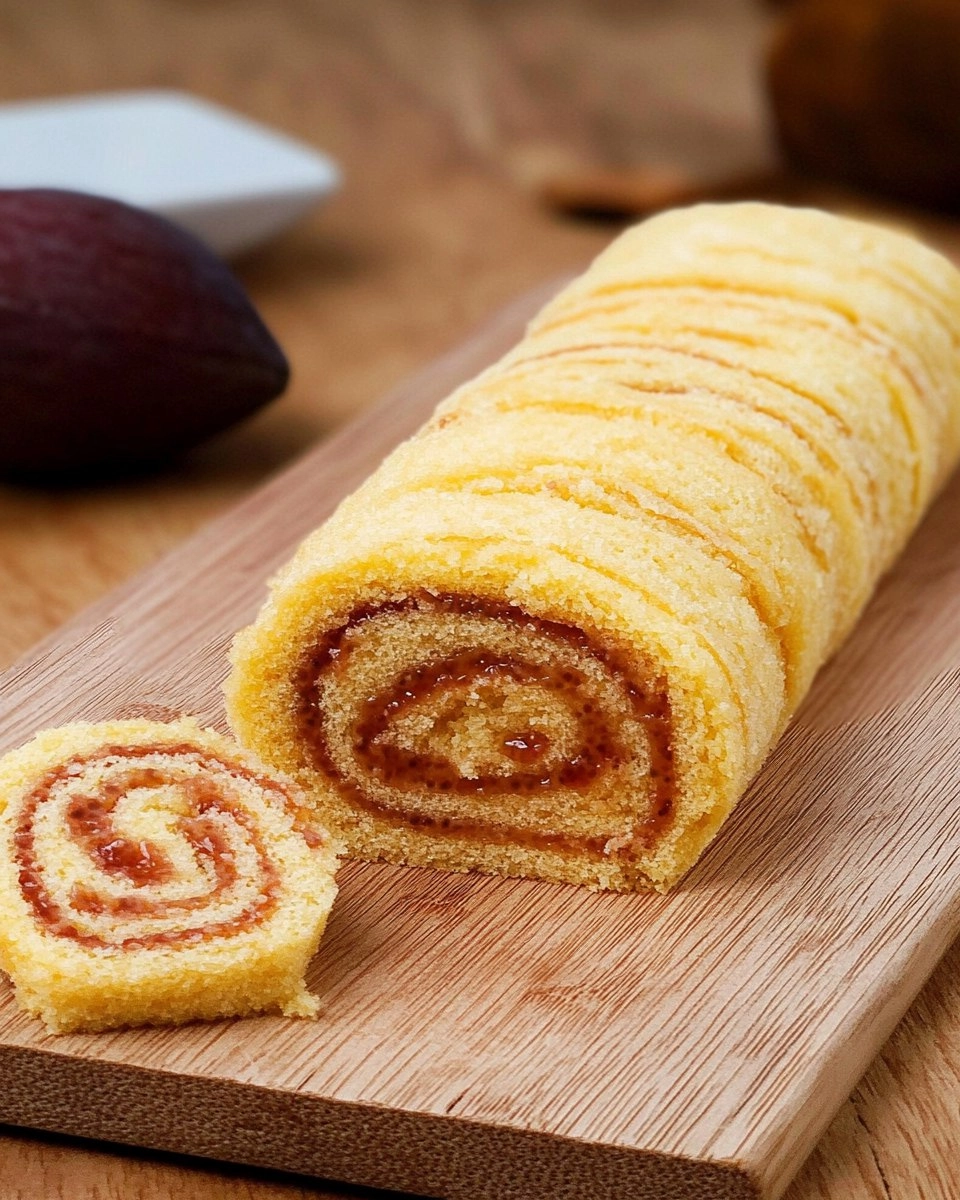 Rocambole de goiabada com massa de pão de ló