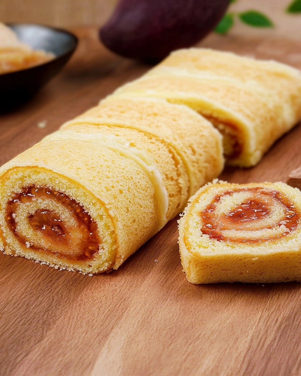 Rocambole de goiabada com massa de pão de ló