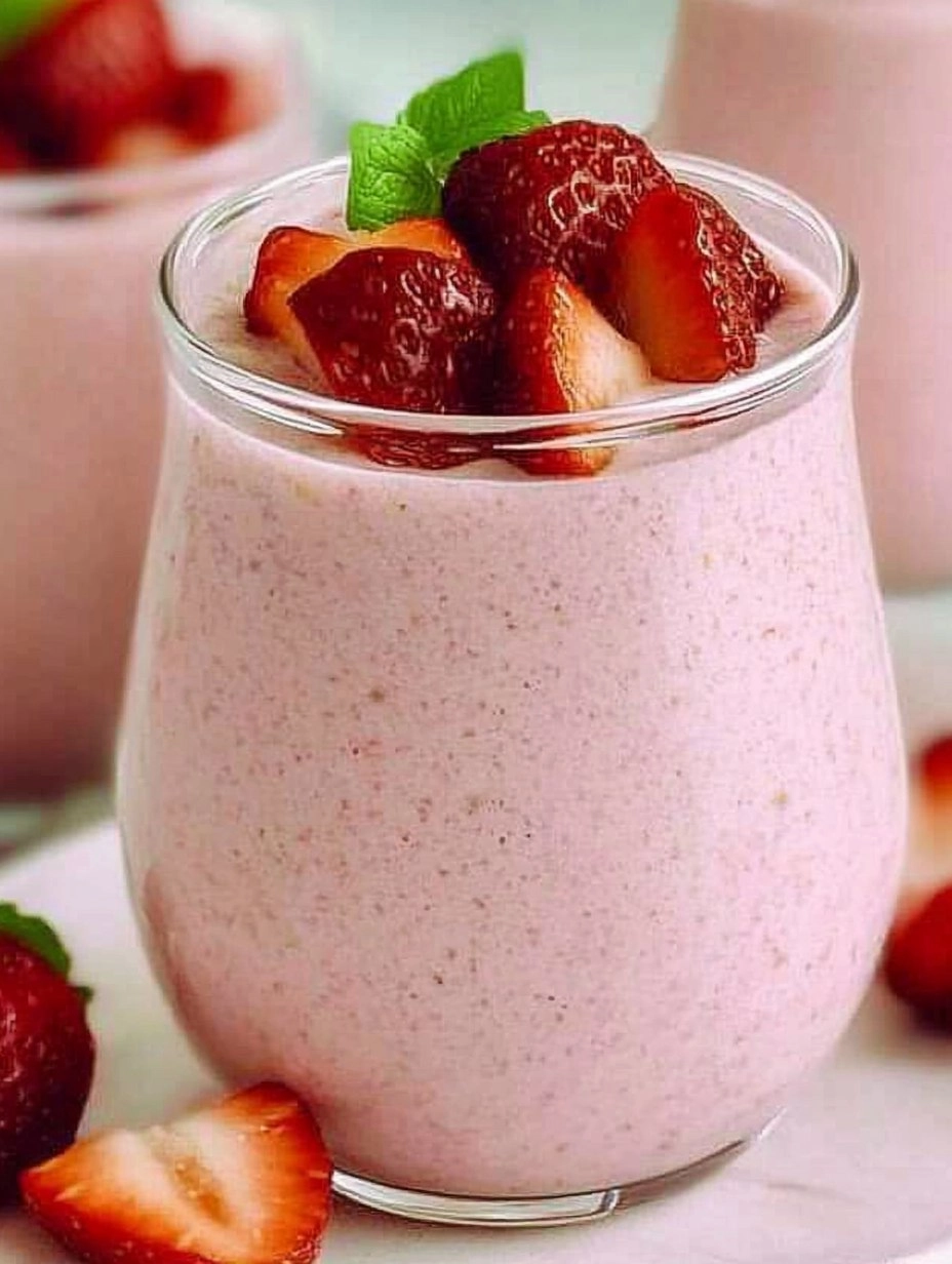 Smoothie de morango com iogurte natural