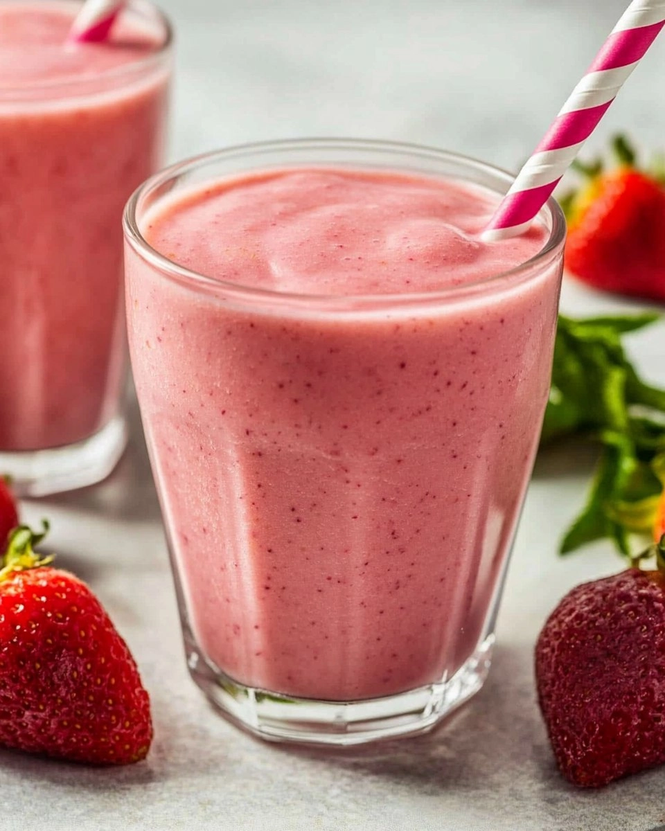 Smoothie de morango com iogurte natural