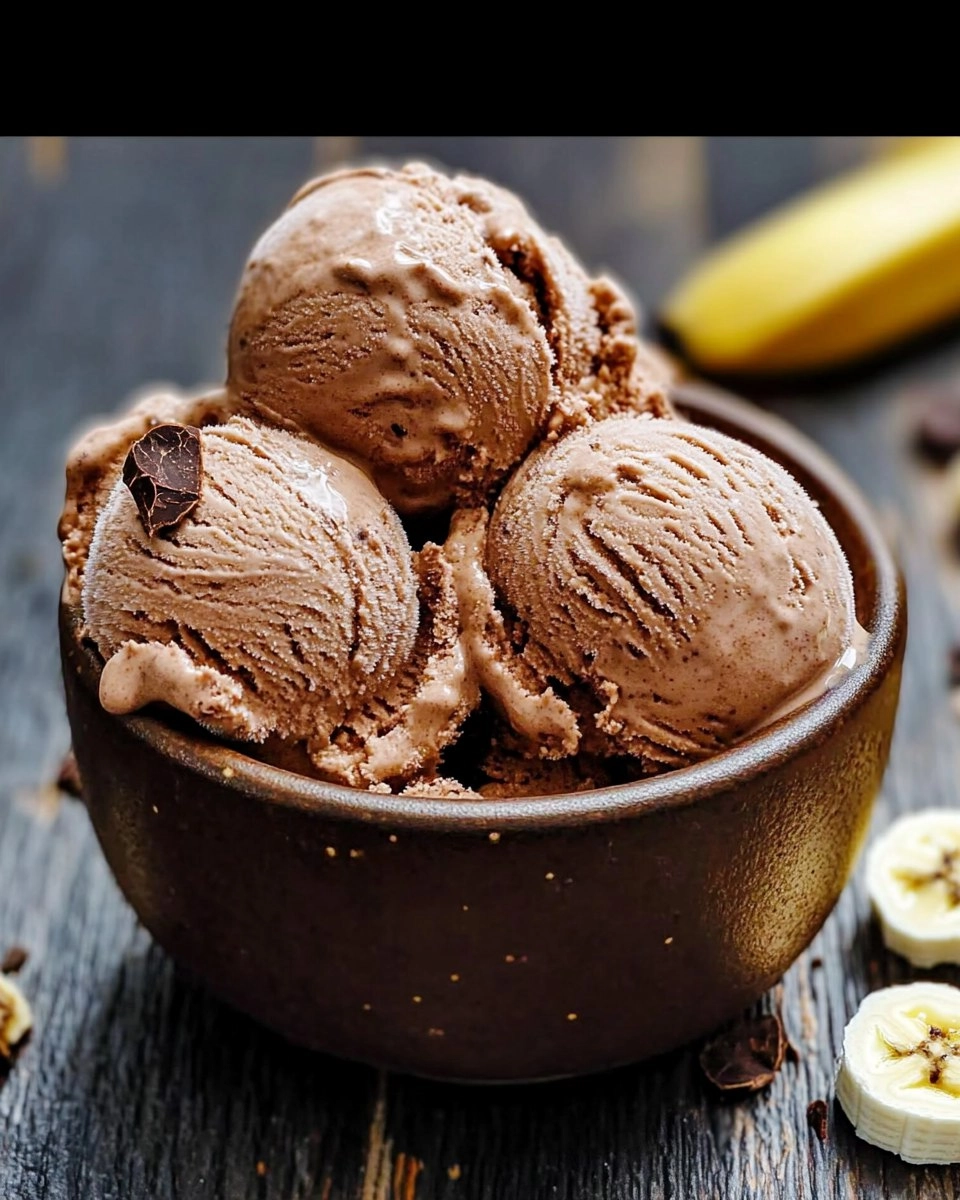 Sorvete caseiro de banana com cacau (sem açúcar)