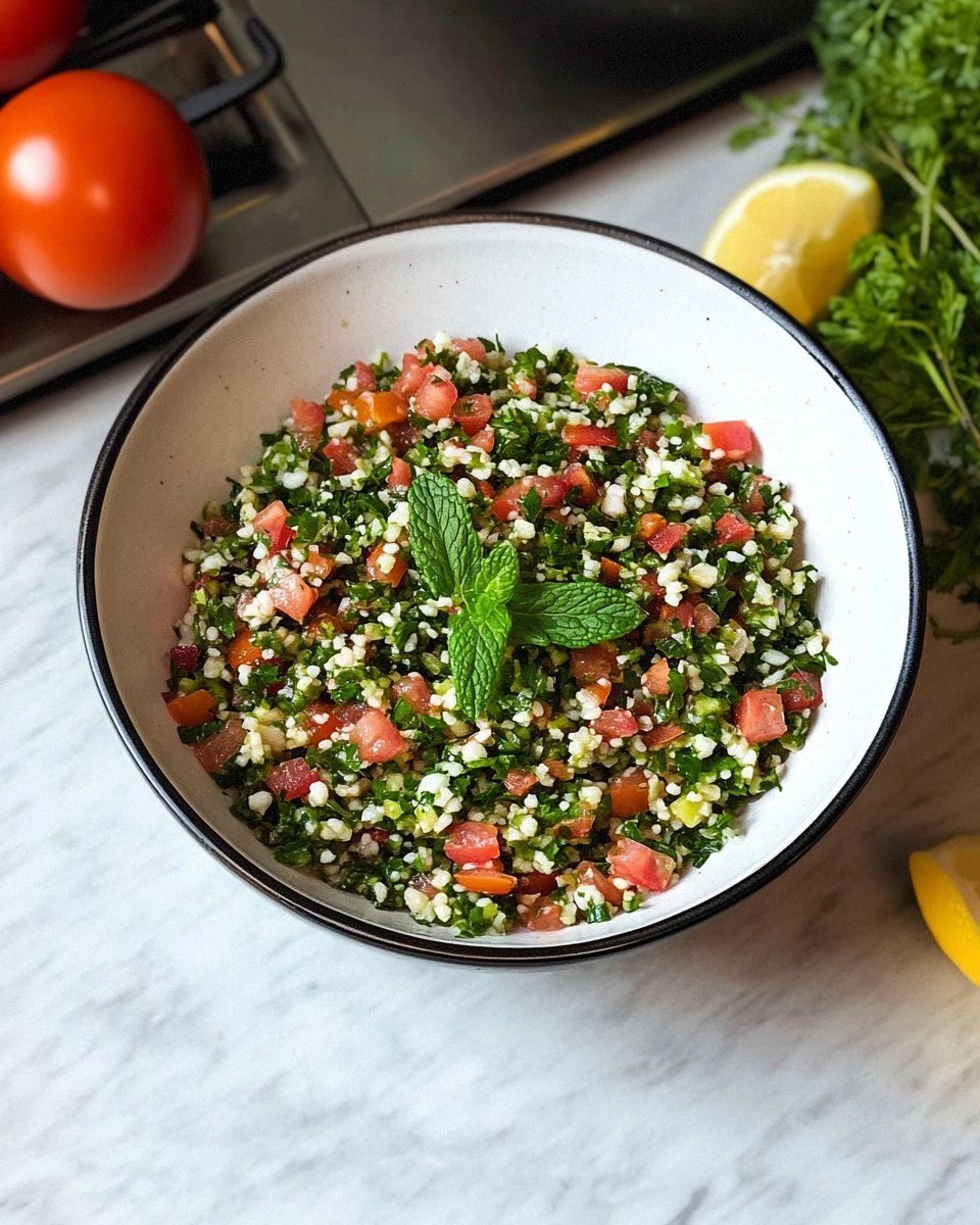 Tabule com hortelã e tomate