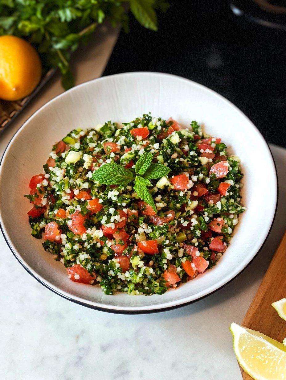 Tabule com hortelã e tomate