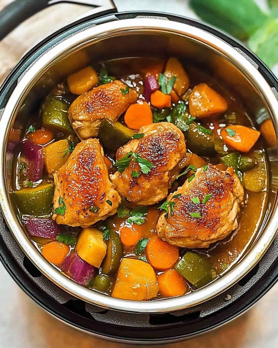 Frango Cozido Com Legumes Na Panela De Pressão Bem Temperado E Suculento